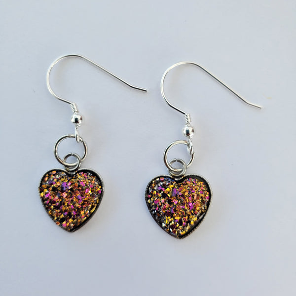 Chrystal Heart Dangle Earrings